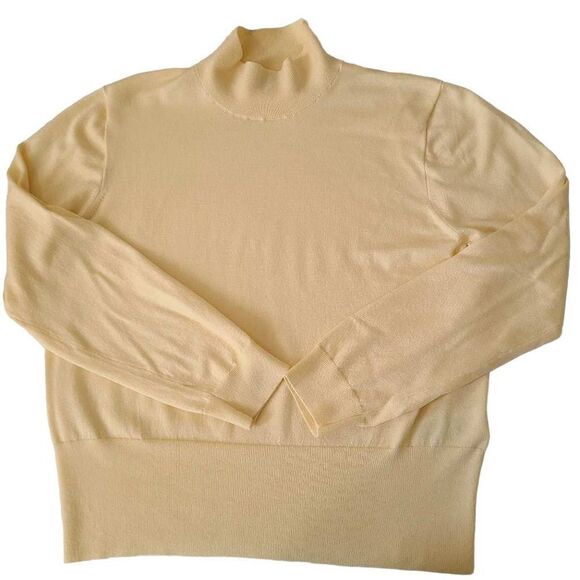 J Crew Light Yellow Mockneck Sweater Size L - Picture 13 of 13